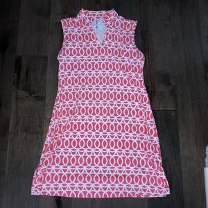 CUTE PINK AND WHITE LULU B MINI DRESS